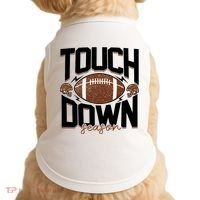 Retro Football Touch Down Season Doggie Tank thumb 0