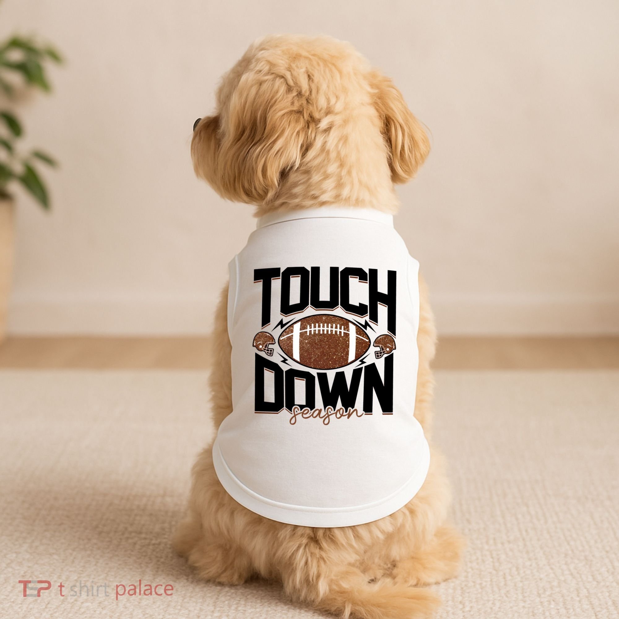Retro Football Touch Down Season Doggie Tank