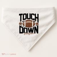 Retro Football Touch Down Season USA-Made Doggie Bandana thumb 0