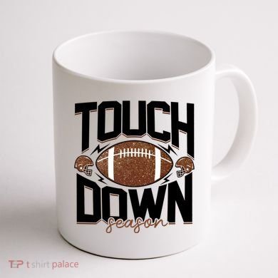 Retro Football Touch Down Season Coffee Mug back