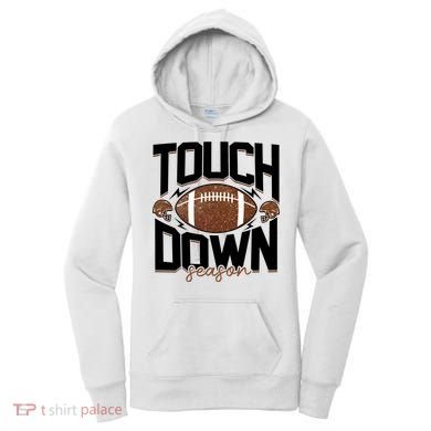 Retro Football Touch Down Season Women's Hoodie