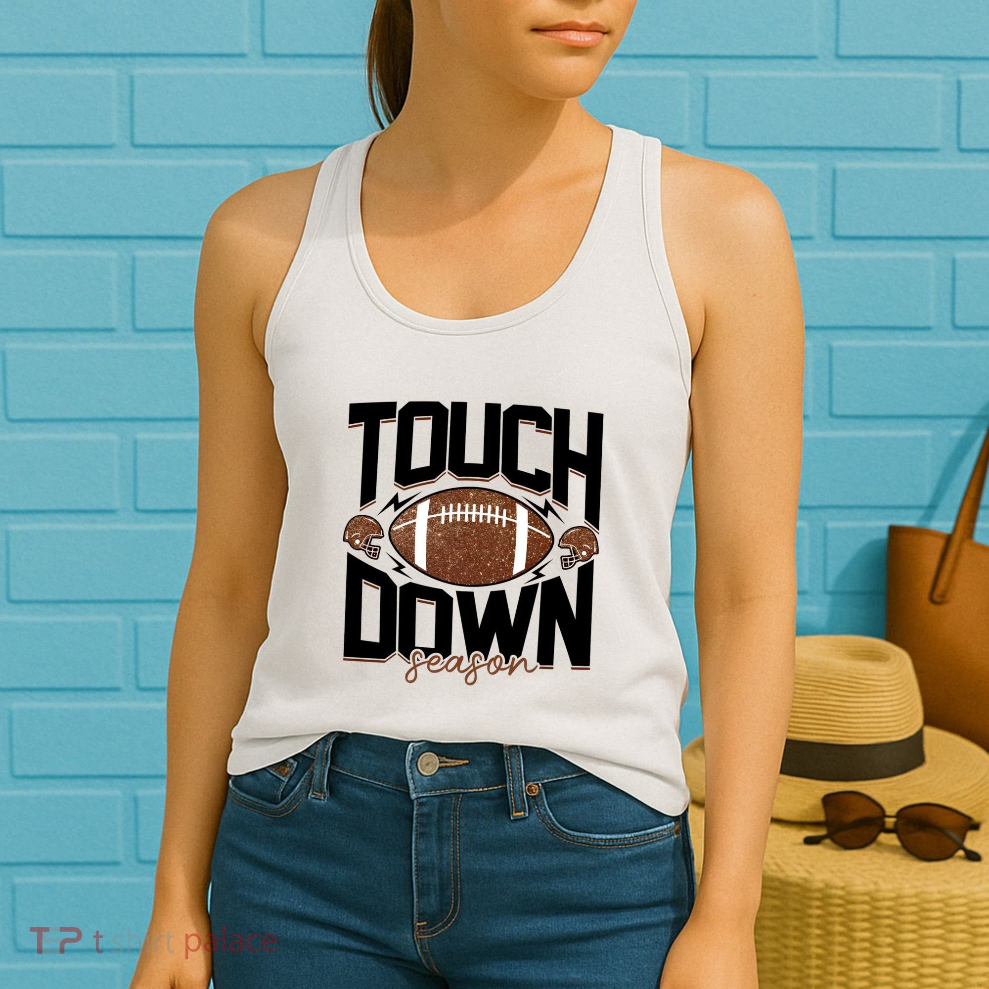 Retro Football Touch Down Season Women's Tank Top