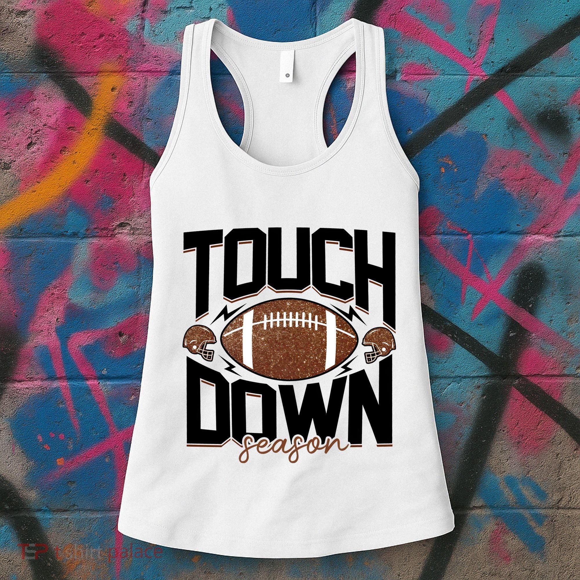 Retro Football Touch Down Season Women's Tank Top