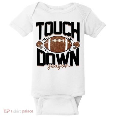 Retro Football Touch Down Season Baby Bodysuit