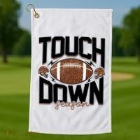 Retro Football Touch Down Season Golf Towel thumb 1