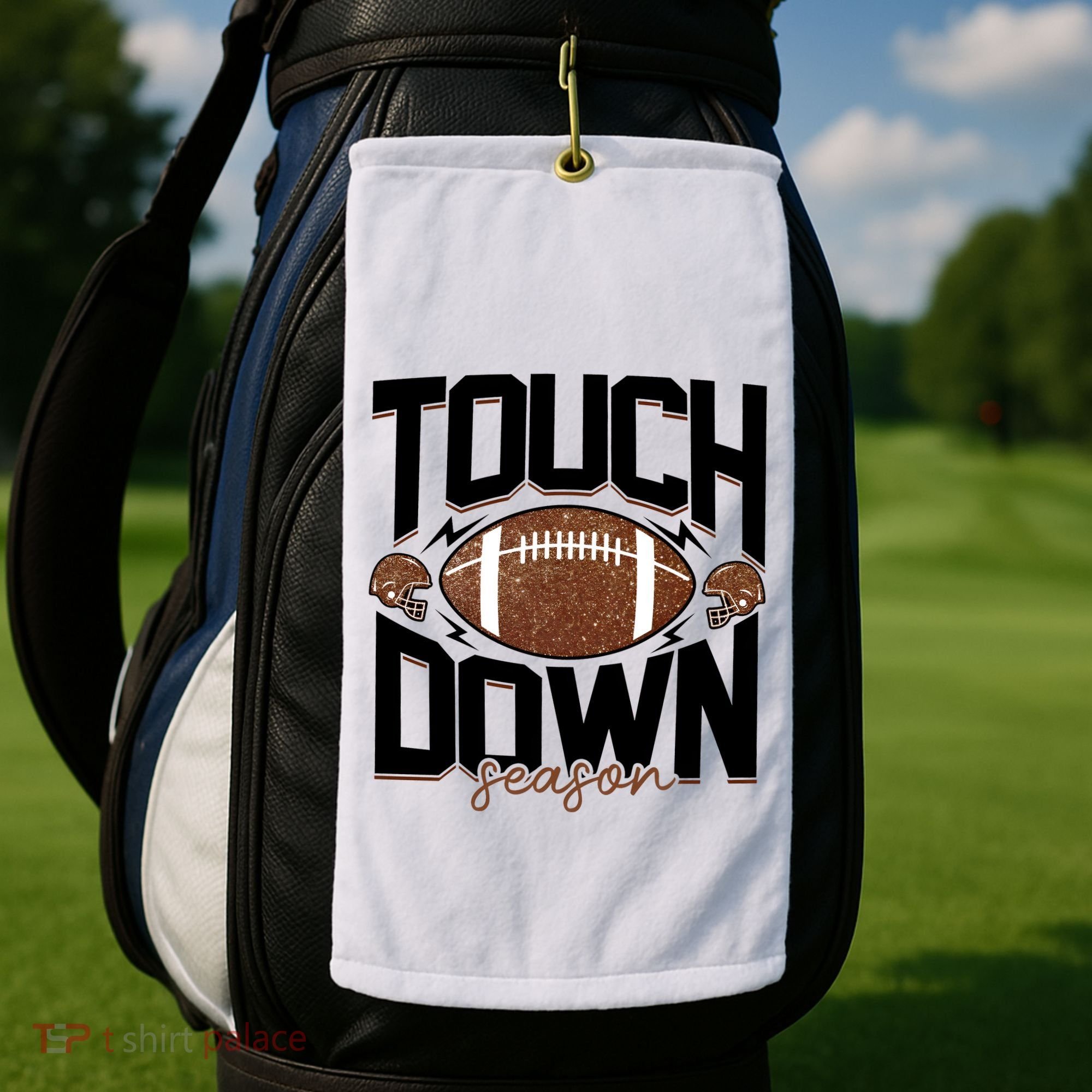 Retro Football Touch Down Season Golf Towel