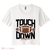 Retro Football Touch Down Season Women's Crop Top Tee thumb 0