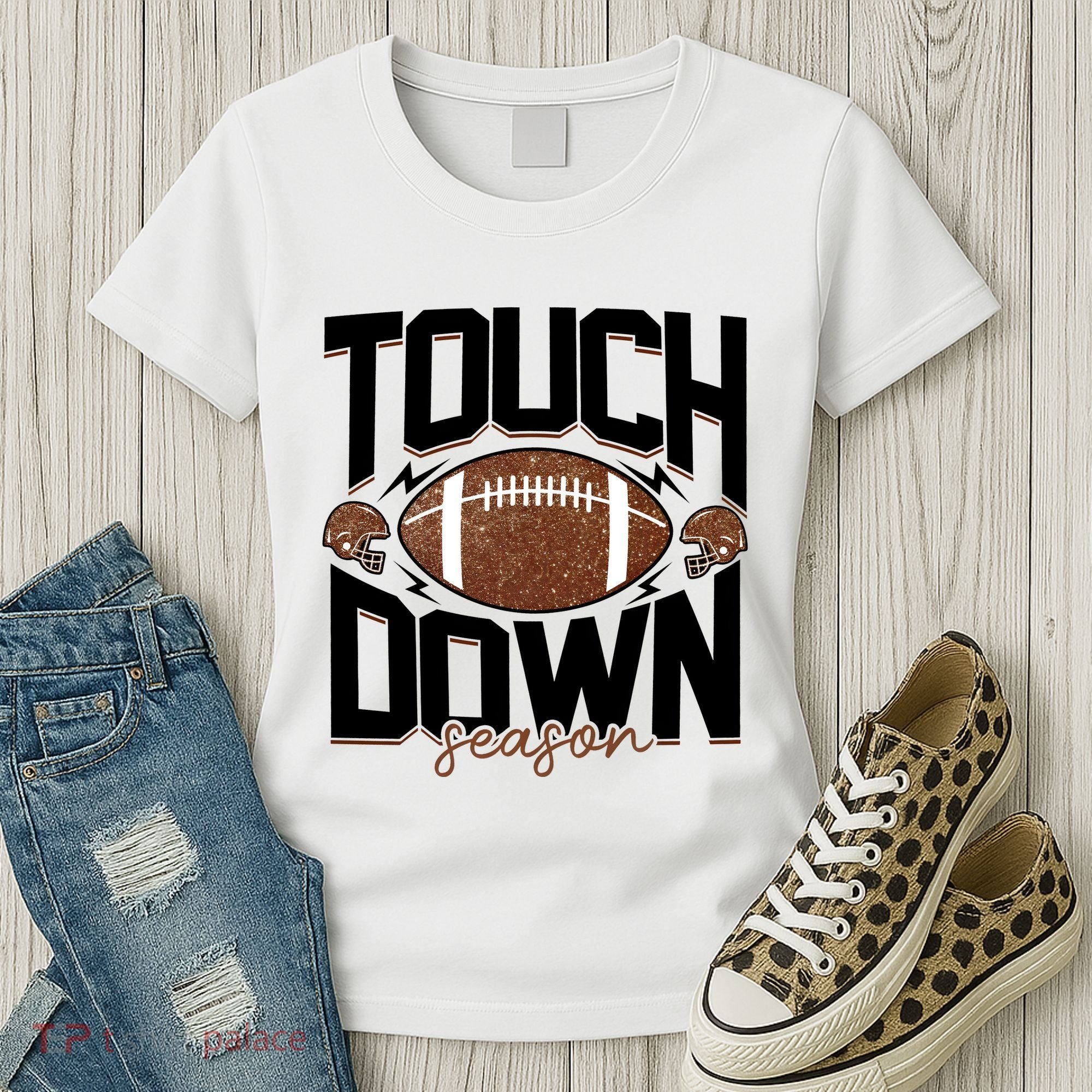 Retro Football Touch Down Season Women's T-Shirt