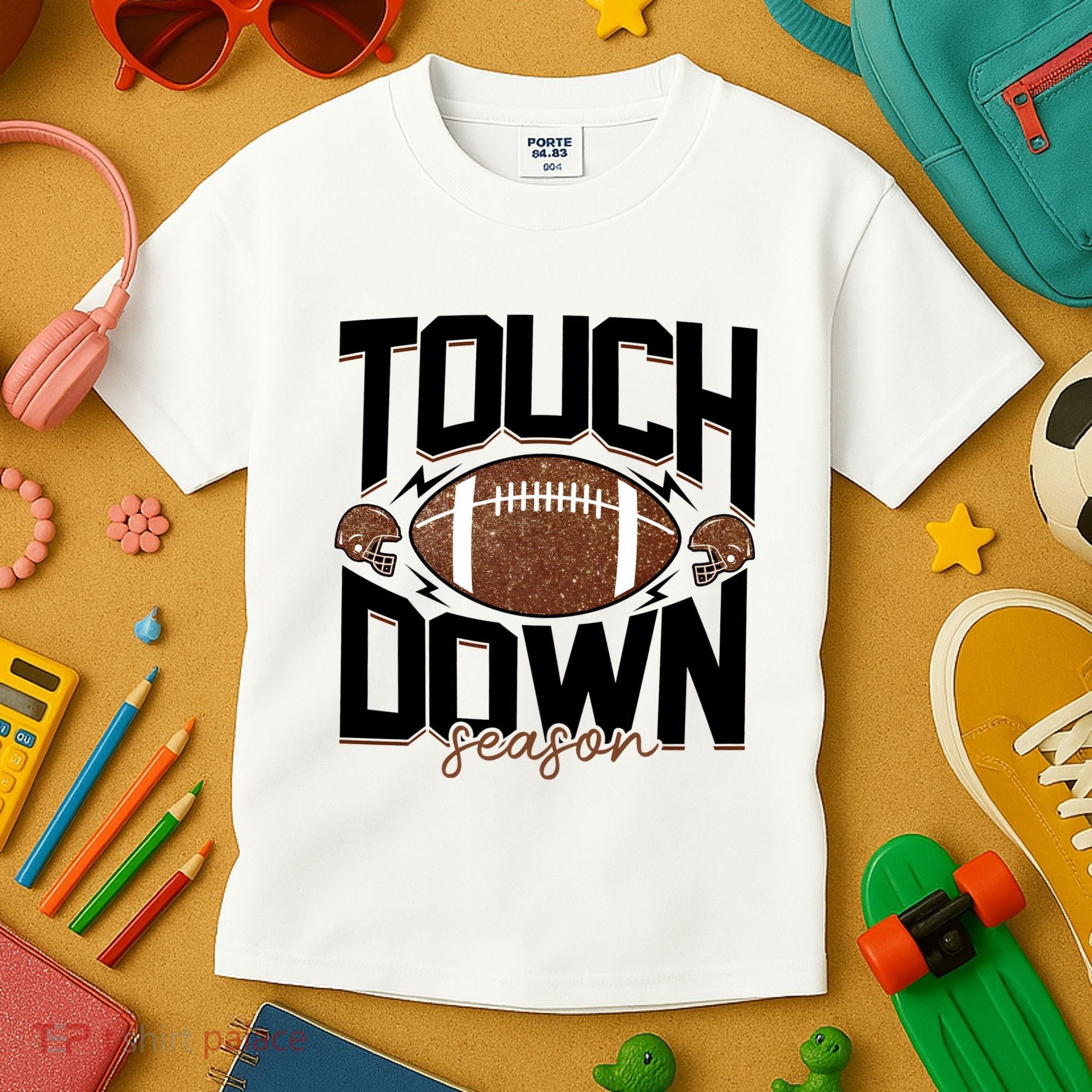 Retro Football Touch Down Season Kids T-Shirt