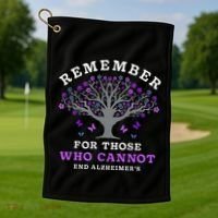 Remember For Those Who Cannot AlzheimerS Awareness Golf Towel thumb 1