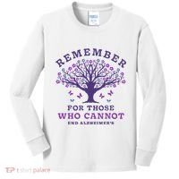 Remember For Those Who Cannot AlzheimerS Awareness Dementia Kids Long Sleeve Shirt thumb 0