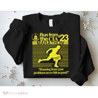 Run From The Cia 23 Marathon Running From Your Problems Never Felt So Good Sweatshirt thumb 2