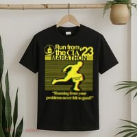 Run From The Cia 23 Marathon Running From Your Problems Never Felt So Good T-Shirt thumb 2