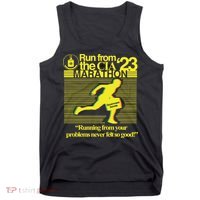 Run From The Cia 23 Marathon Running From Your Problems Never Felt So Good Tank Top thumb 0