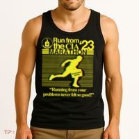Run From The Cia 23 Marathon Running From Your Problems Never Felt So Good Tank Top thumb 3