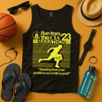 Run From The Cia 23 Marathon Running From Your Problems Never Felt So Good Tank Top thumb 4