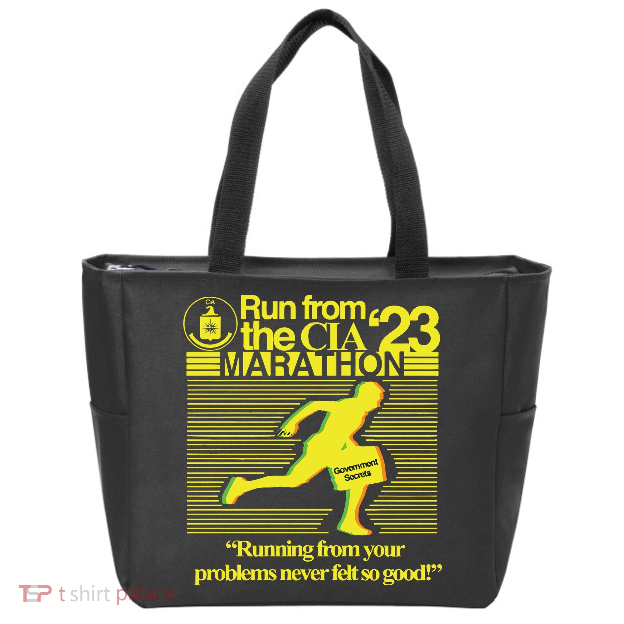 Run From The Cia 23 Marathon Running From Your Problems Never Felt So Good Tote Bag