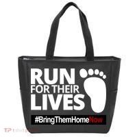 Run For Their Lives Bring Them Home Now Awareness Tote Bag thumb 0