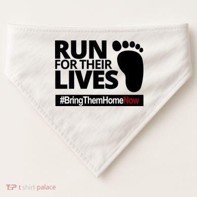 Run For Their Lives Bring Them Home Now Awareness USA-Made Doggie Bandana