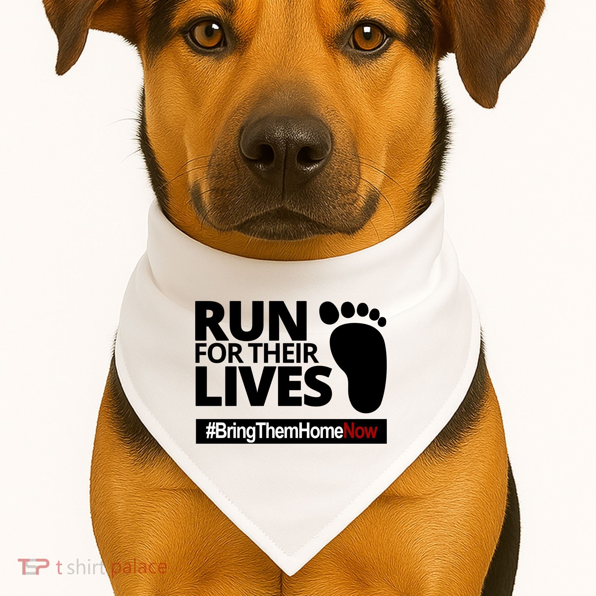 Run For Their Lives Bring Them Home Now Awareness USA-Made Doggie Bandana