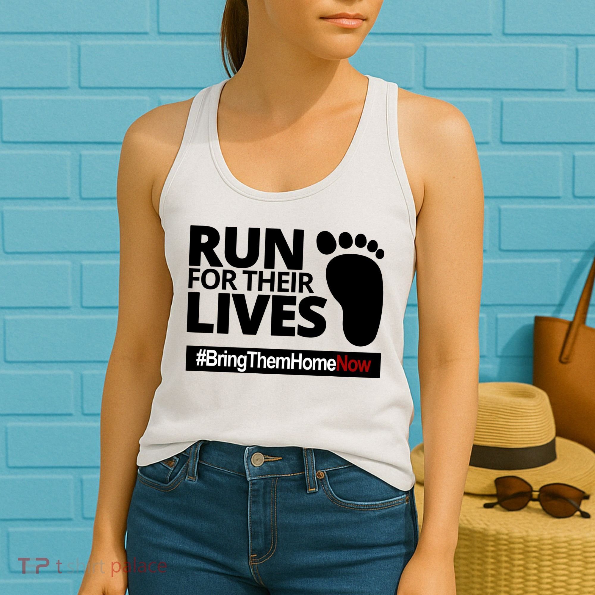 Run For Their Lives Bring Them Home Now Awareness Women's Tank Top