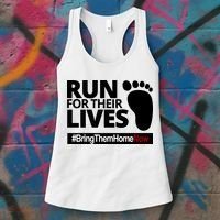 Run For Their Lives Bring Them Home Now Awareness Women's Tank Top thumb 3