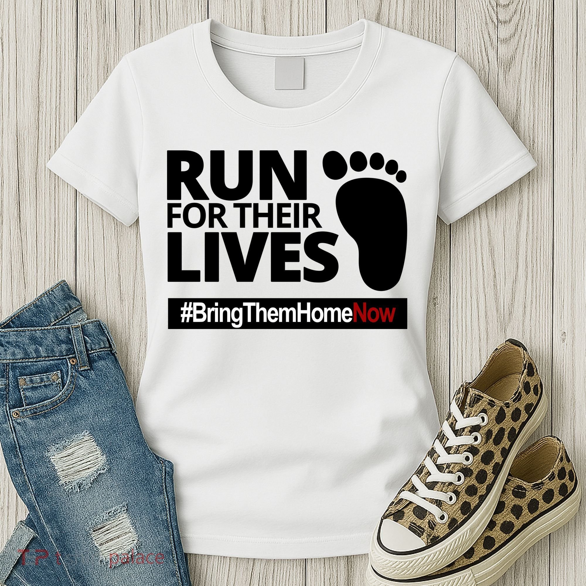 Run For Their Lives Bring Them Home Now Awareness Women's T-Shirt