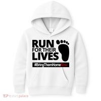 Run For Their Lives Bring Them Home Now Awareness Kids Hoodie thumb 0