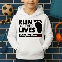 Run For Their Lives Bring Them Home Now Awareness Kids Hoodie thumb 2