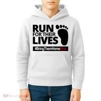 Run For Their Lives Bring Them Home Now Awareness Kids Hoodie thumb 4