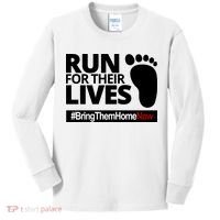 Run For Their Lives Bring Them Home Now Awareness Kids Long Sleeve Shirt thumb 0