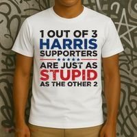 Retro Funny Trump 1 Out Of 3 Kamala Harris Supporters T-Shirt thumb 3