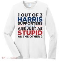 Retro Funny Trump 1 Out Of 3 Kamala Harris Supporters Women's Long Sleeve Shirt thumb 0