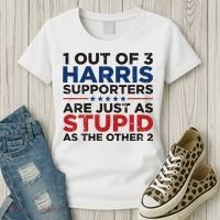 Retro Funny Trump 1 Out Of 3 Kamala Harris Supporters Women's T-Shirt thumb 3