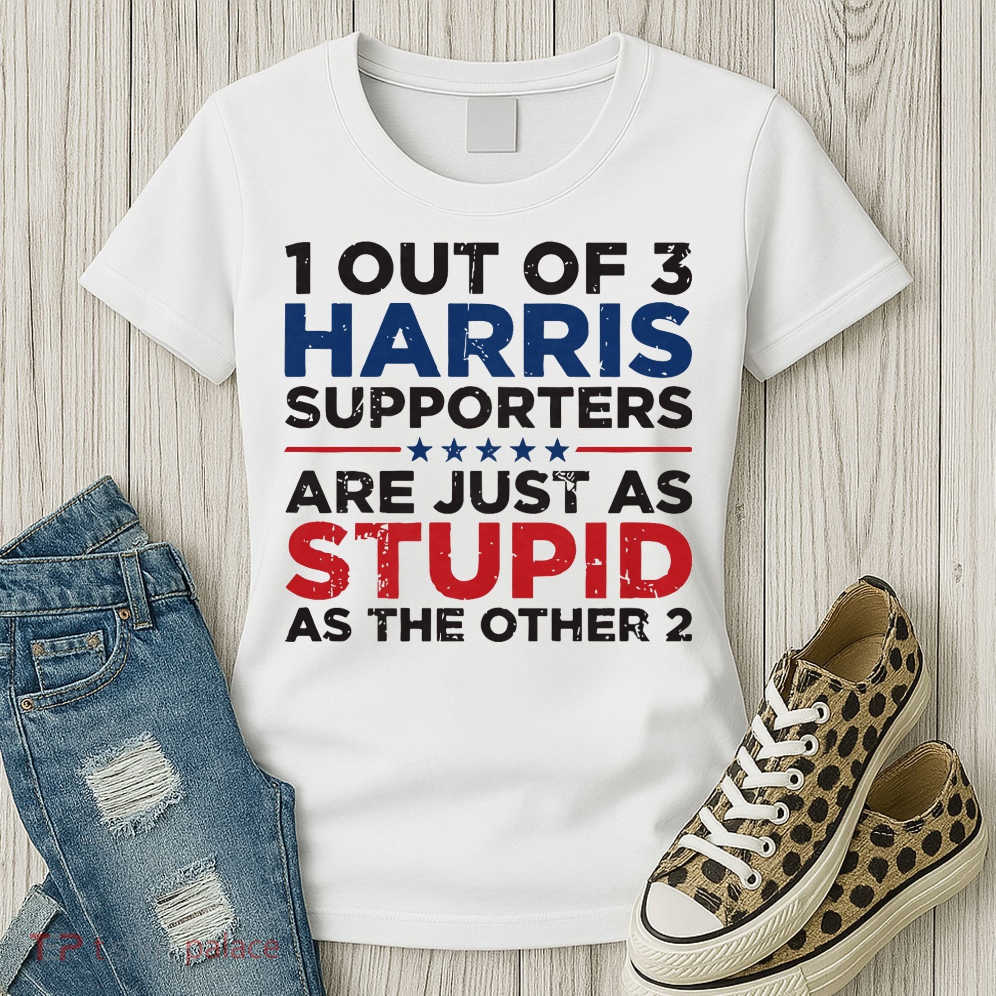 Retro Funny Trump 1 Out Of 3 Kamala Harris Supporters Women's T-Shirt