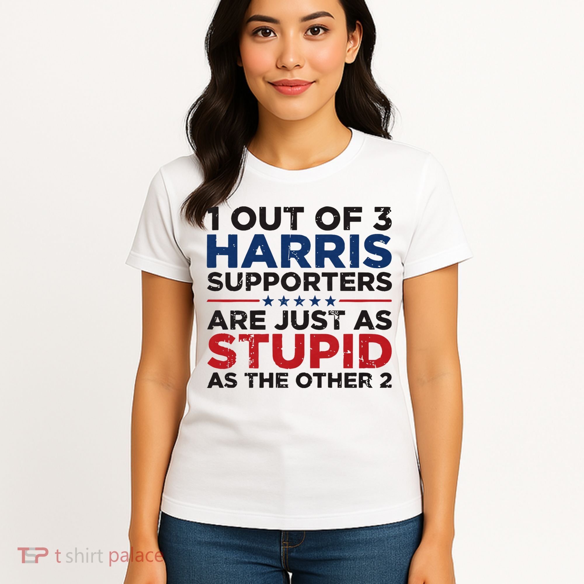 Retro Funny Trump 1 Out Of 3 Kamala Harris Supporters Women's T-Shirt