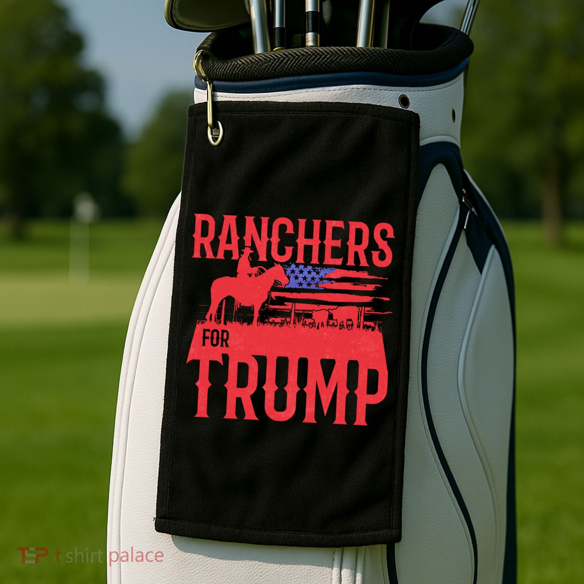 Ranchers For Trump Conservative Republican Support President Gift Golf Towel