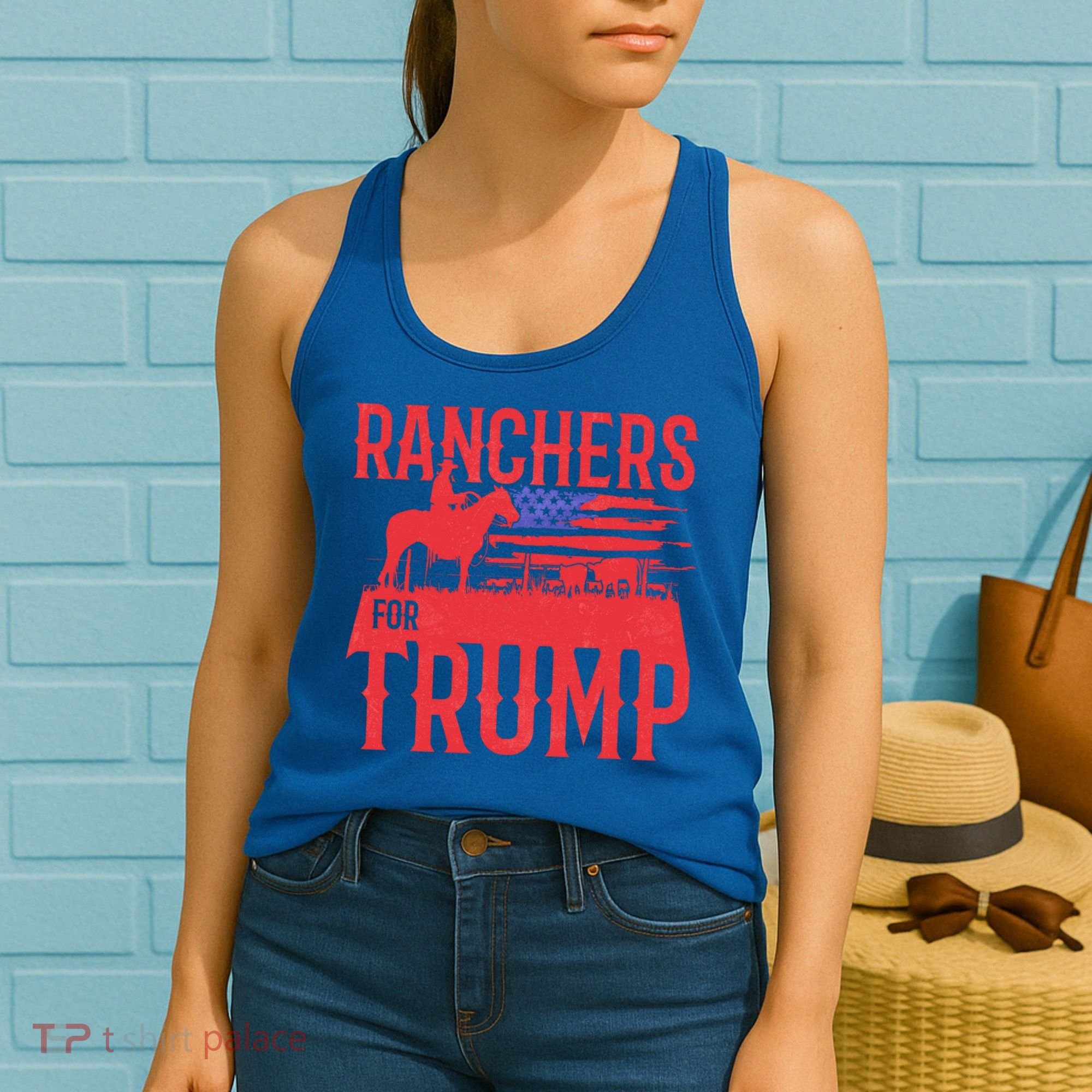 Ranchers For Trump Conservative Republican Support President Gift Women's Tank Top