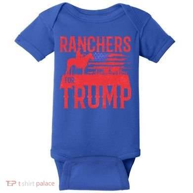 Ranchers For Trump Conservative Republican Support President Gift Baby Bodysuit