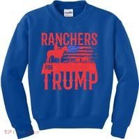 Ranchers For Trump Conservative Republican Support President Gift Kids Sweatshirt thumb 0