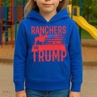 Ranchers For Trump Conservative Republican Support President Gift Kids Hoodie thumb 3