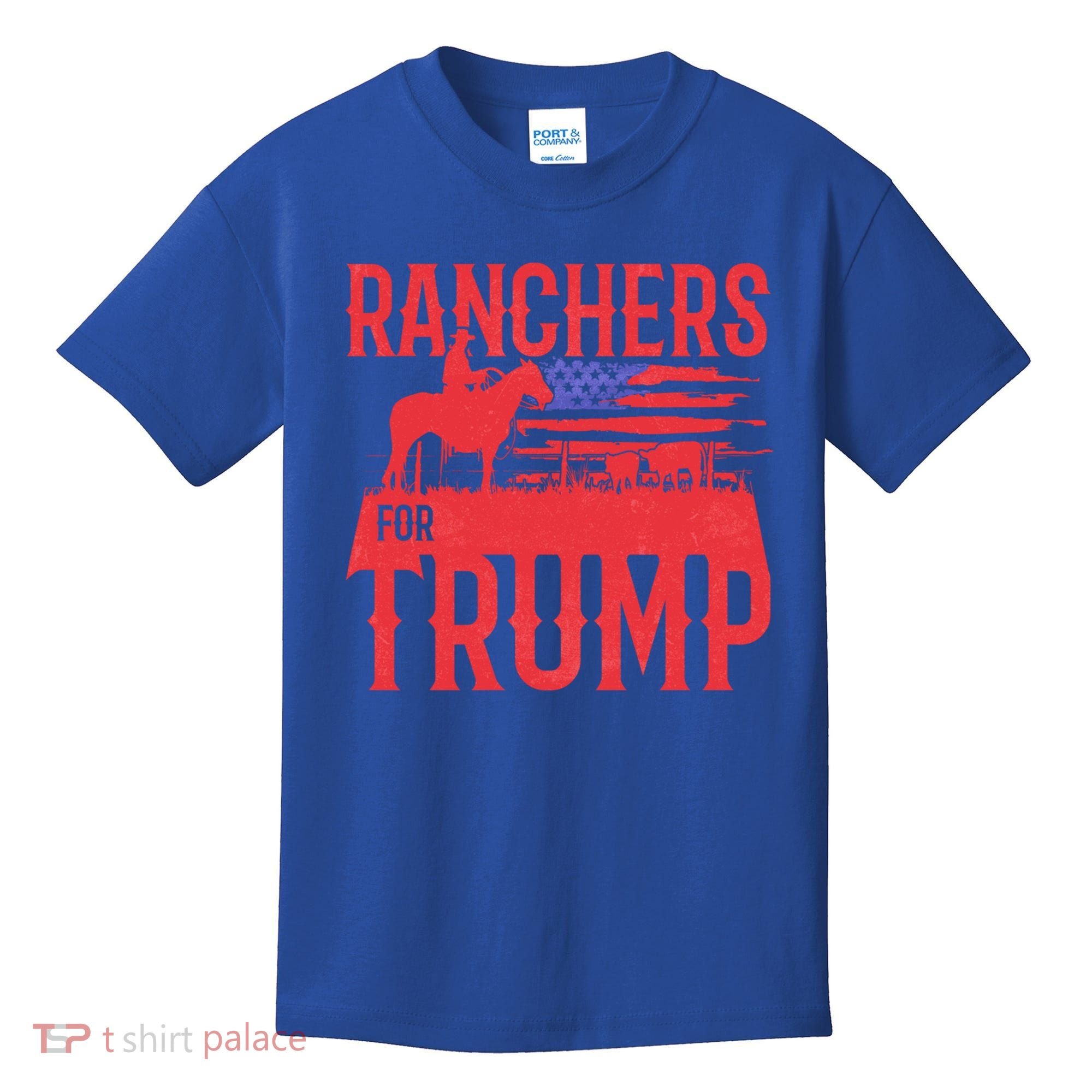 Ranchers For Trump Conservative Republican Support President Gift Kids T-Shirt