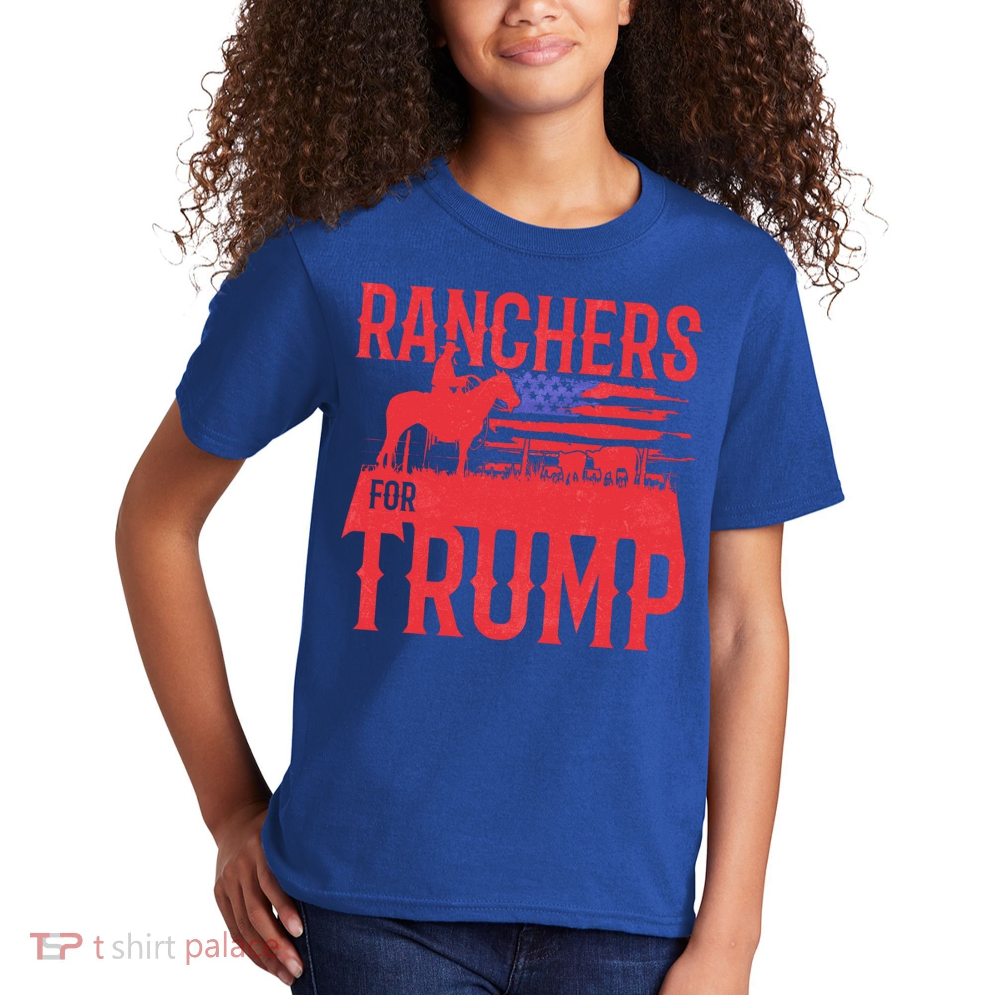 Ranchers For Trump Conservative Republican Support President Gift Kids T-Shirt