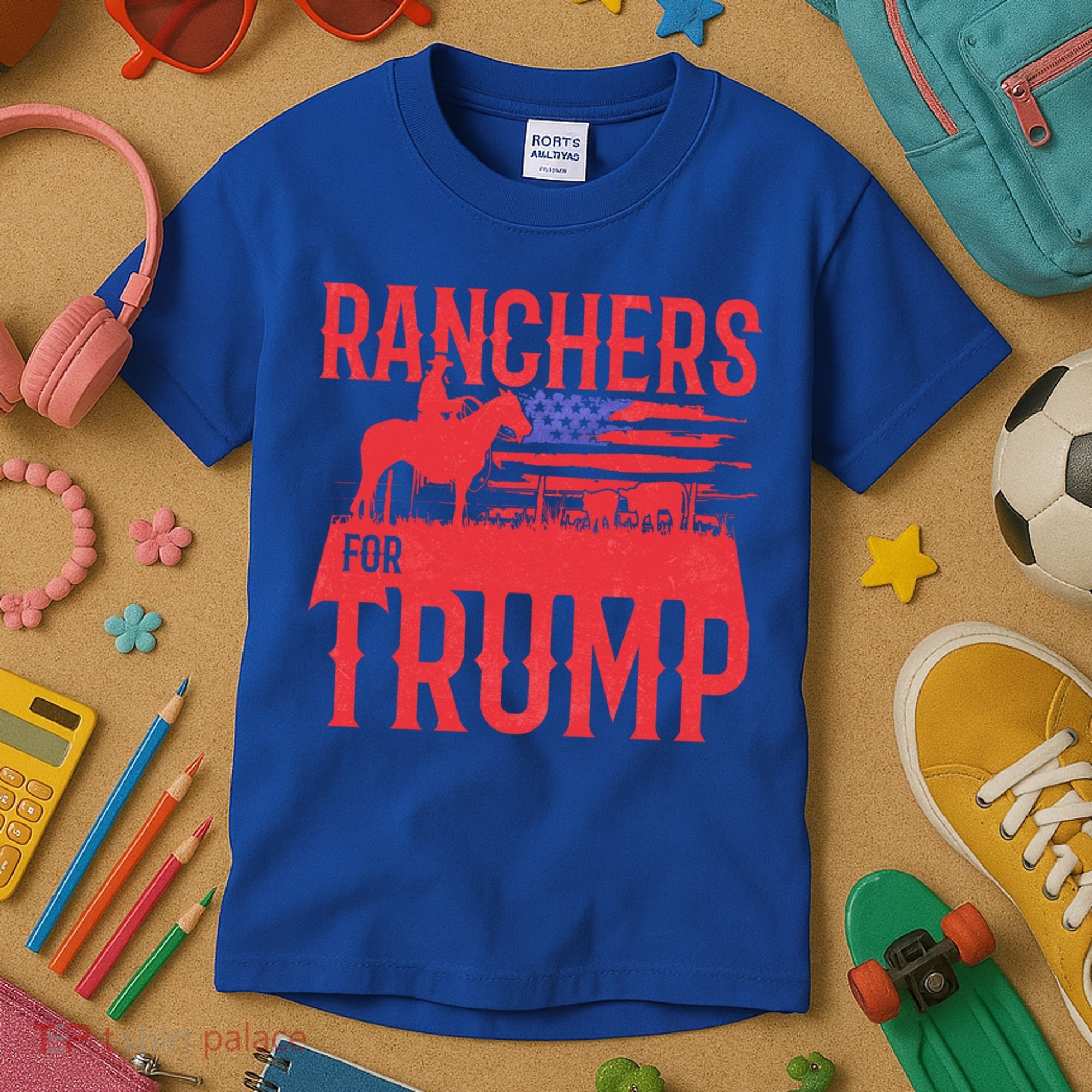 Ranchers For Trump Conservative Republican Support President Gift Kids T-Shirt
