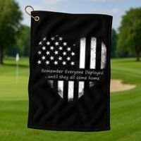 Red Friday Until They Come Home US Flag Heart Golf Towel thumb 1