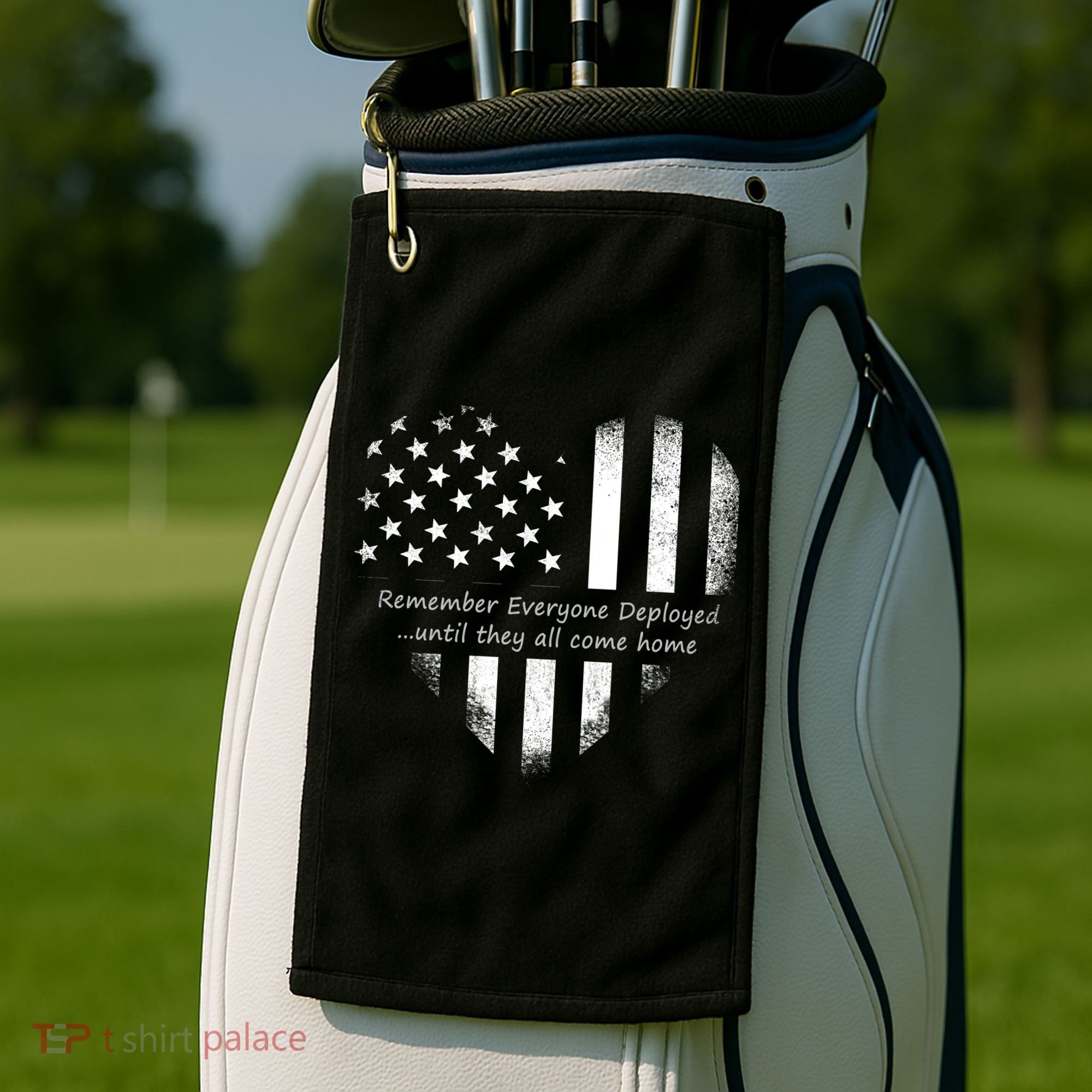 Red Friday Until They Come Home US Flag Heart Golf Towel