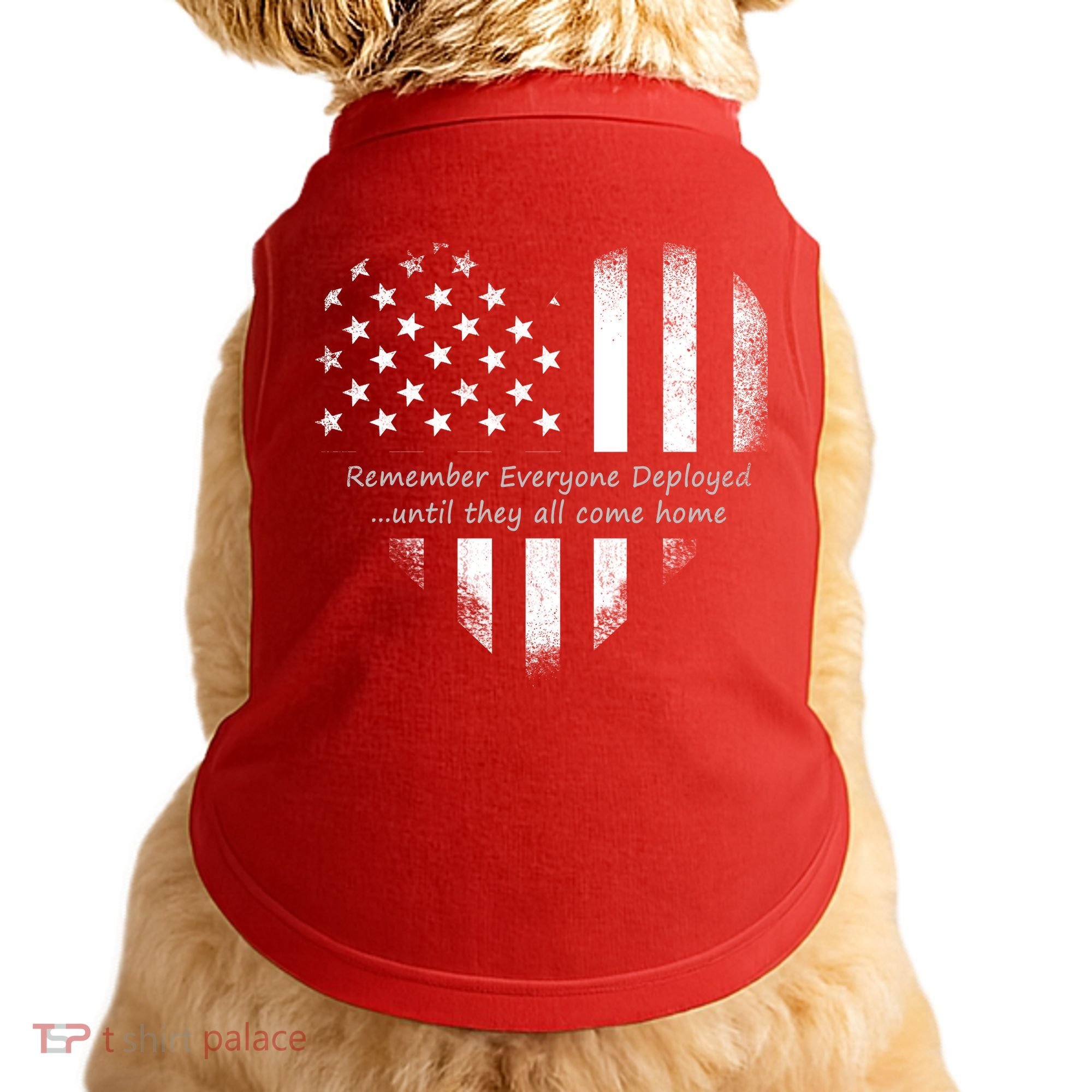 Red Friday Until They Come Home US Flag Heart Doggie Tank