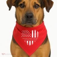 Red Friday Until They Come Home US Flag Heart USA-Made Doggie Bandana thumb 1