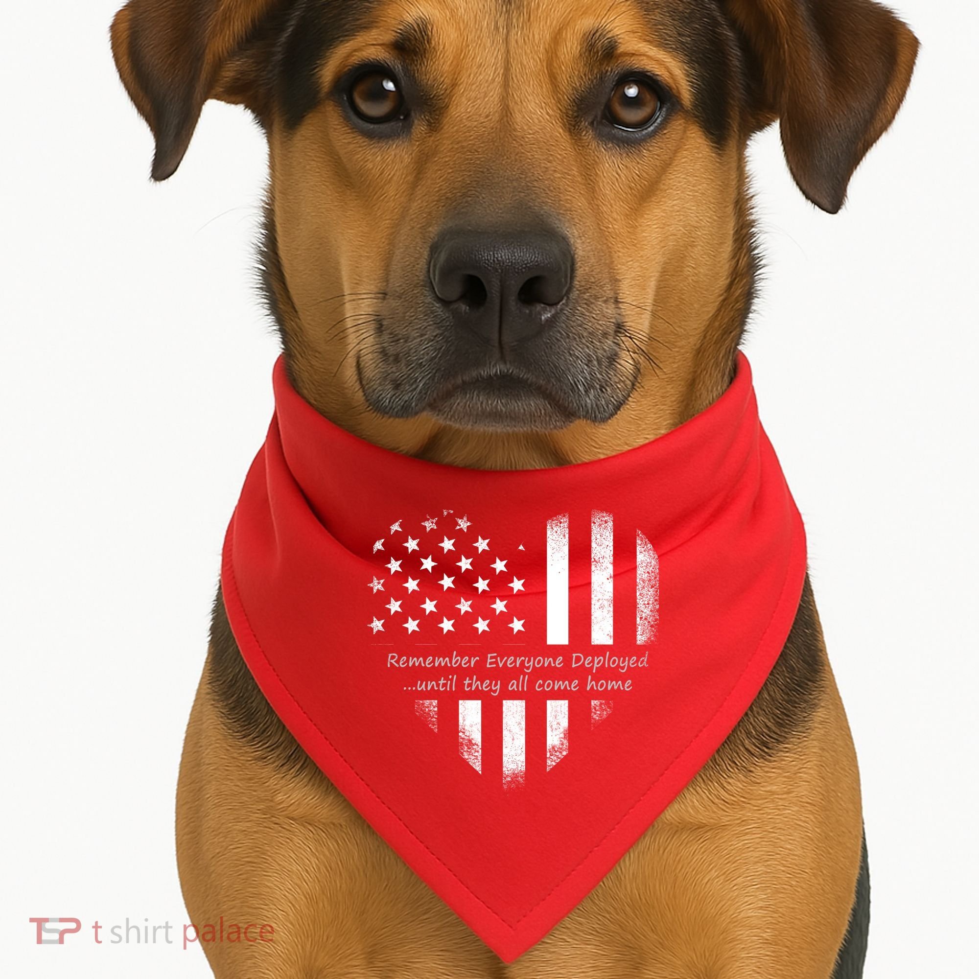 Red Friday Until They Come Home US Flag Heart USA-Made Doggie Bandana