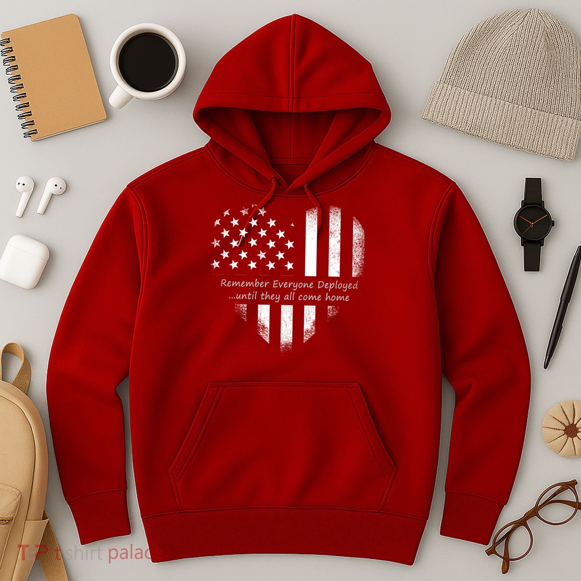 Red Friday Until They Come Home US Flag Heart Hoodie